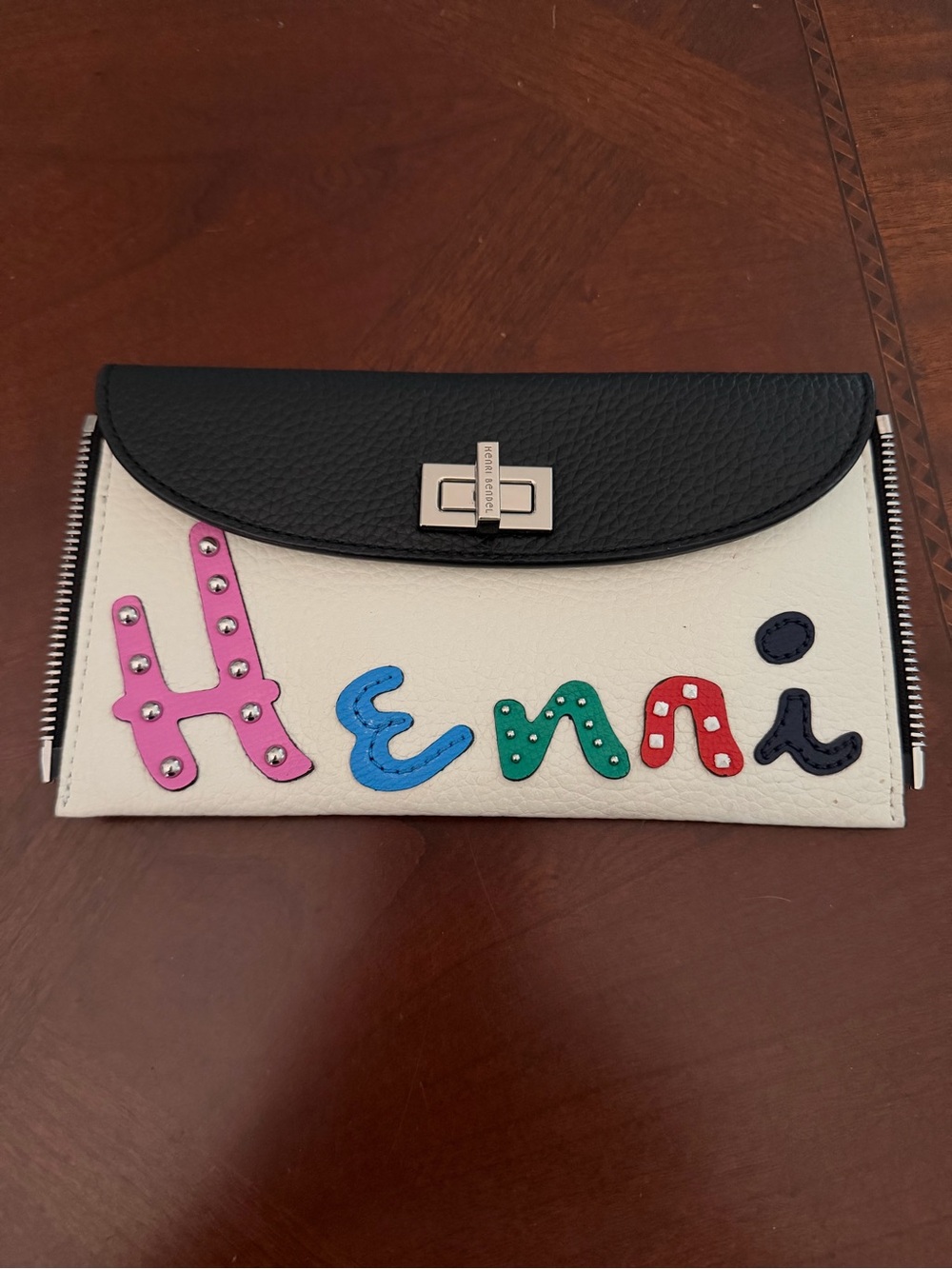 Henri Bendel Convertible Crossbody Pouch w/ Henri Color-block Leather Detailing